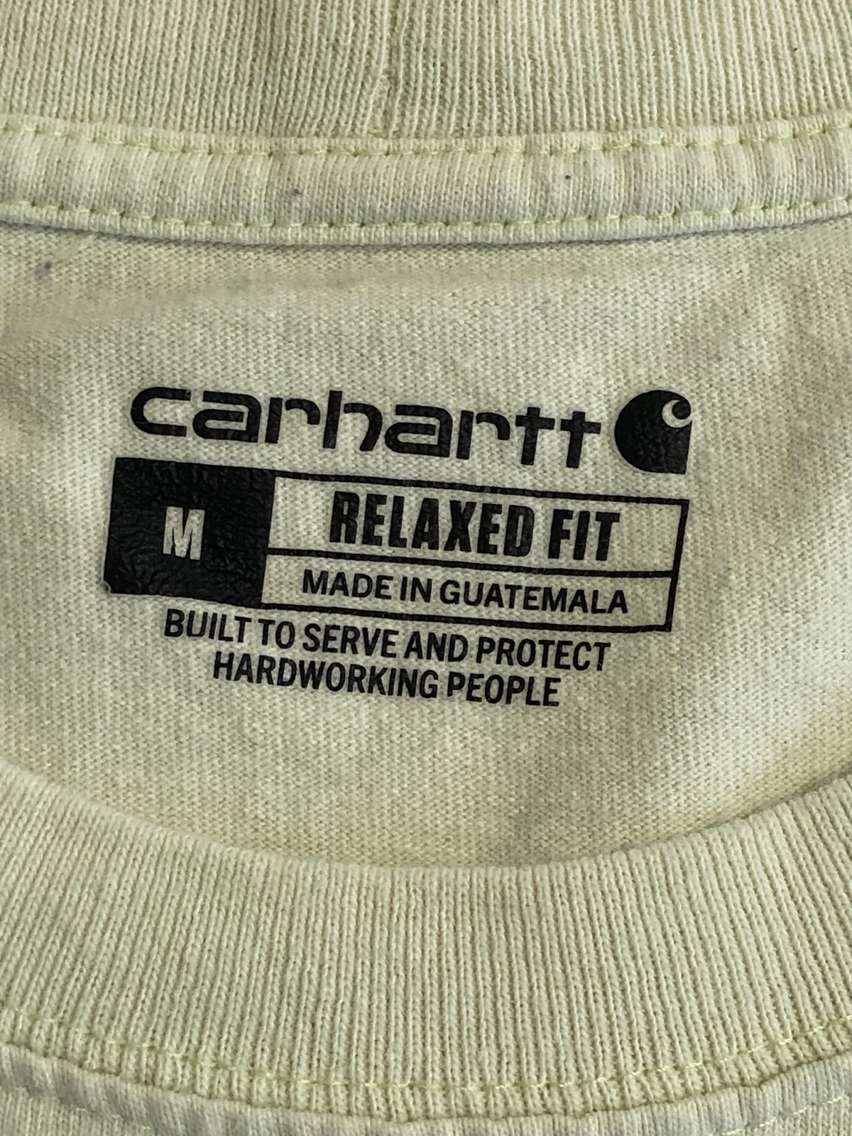 Carhartt Shirt Mens Medium Yellow Long Sleeve Pocket Logo Tagless Relaxed Fit gallery