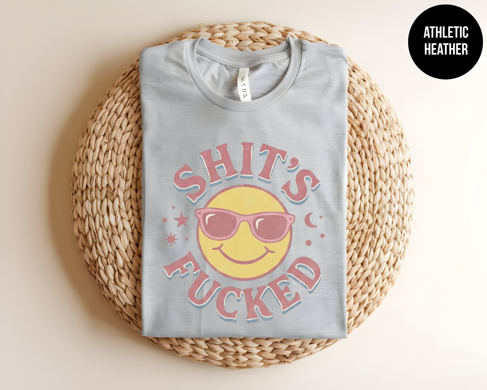 Funny Smiley Face T Shirt Sarcastic Graphic Tee Retro Aesthetic Top Adult Humor gallery