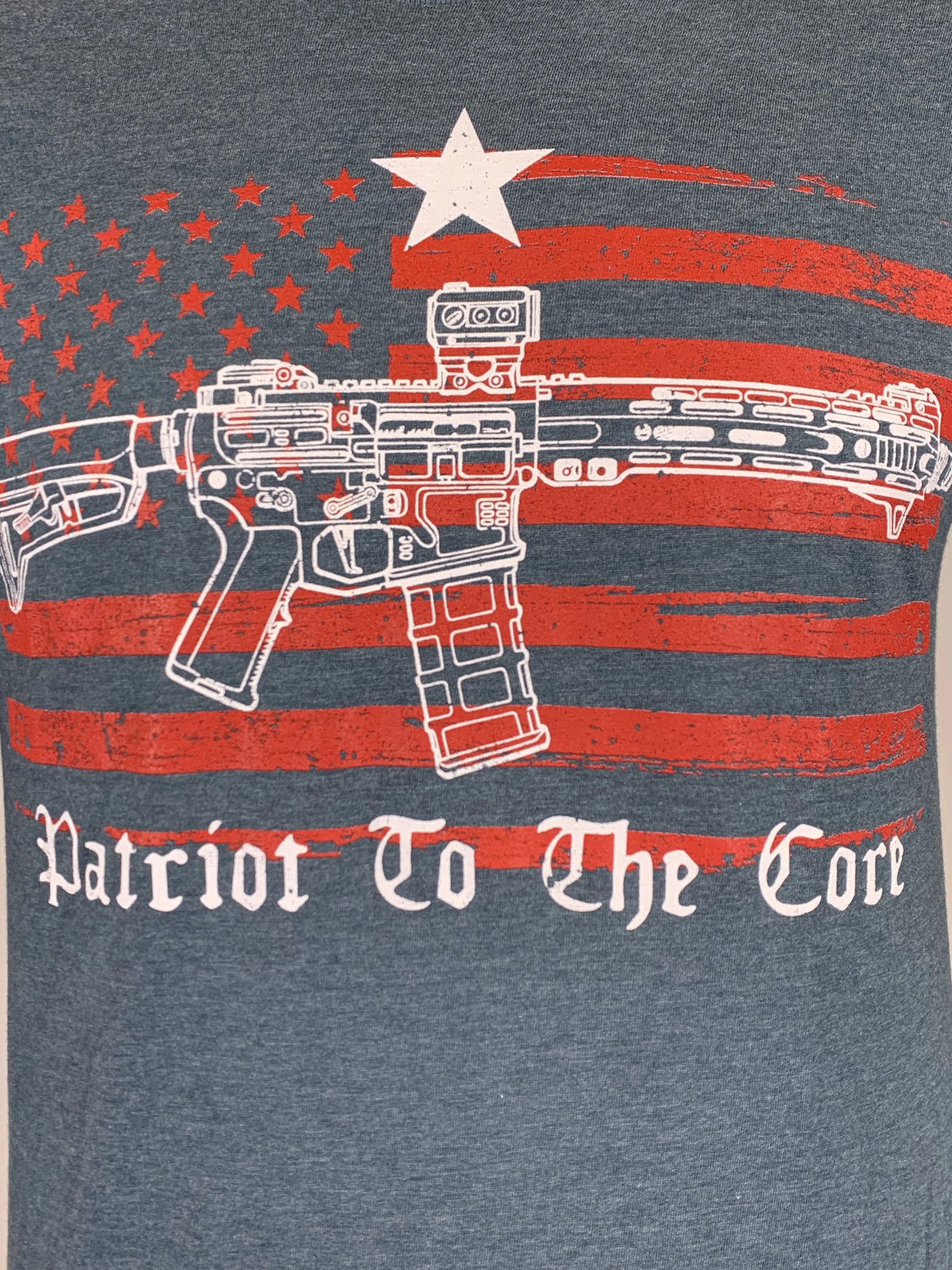 Howitzer Style Men's T-Shirt PATRIOT TO THE CORE Gray Military Grunt S M L XL 2X gallery