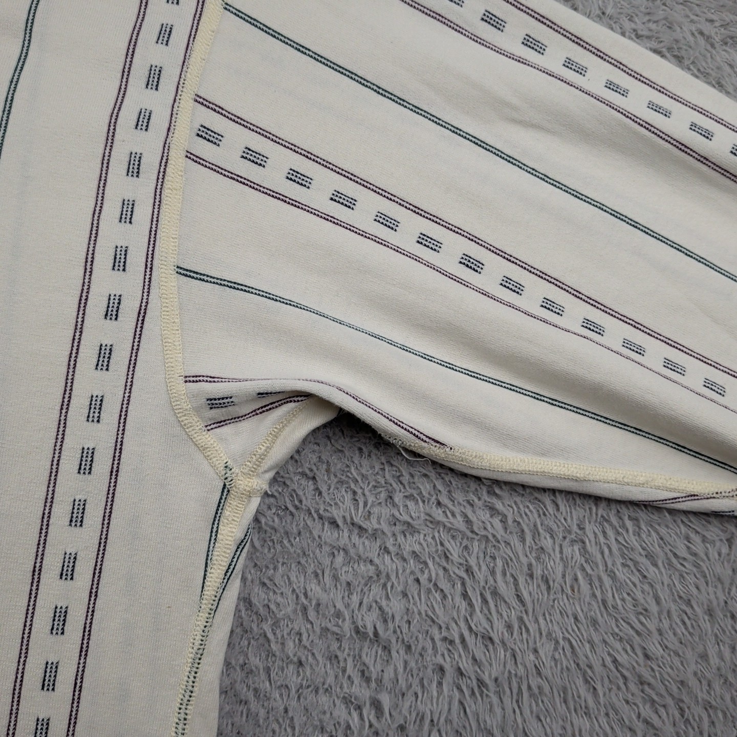 Vintage Eddie Bauer T Shirt Men Tall LT White Stripe Henley Long Sleeve Made USA gallery