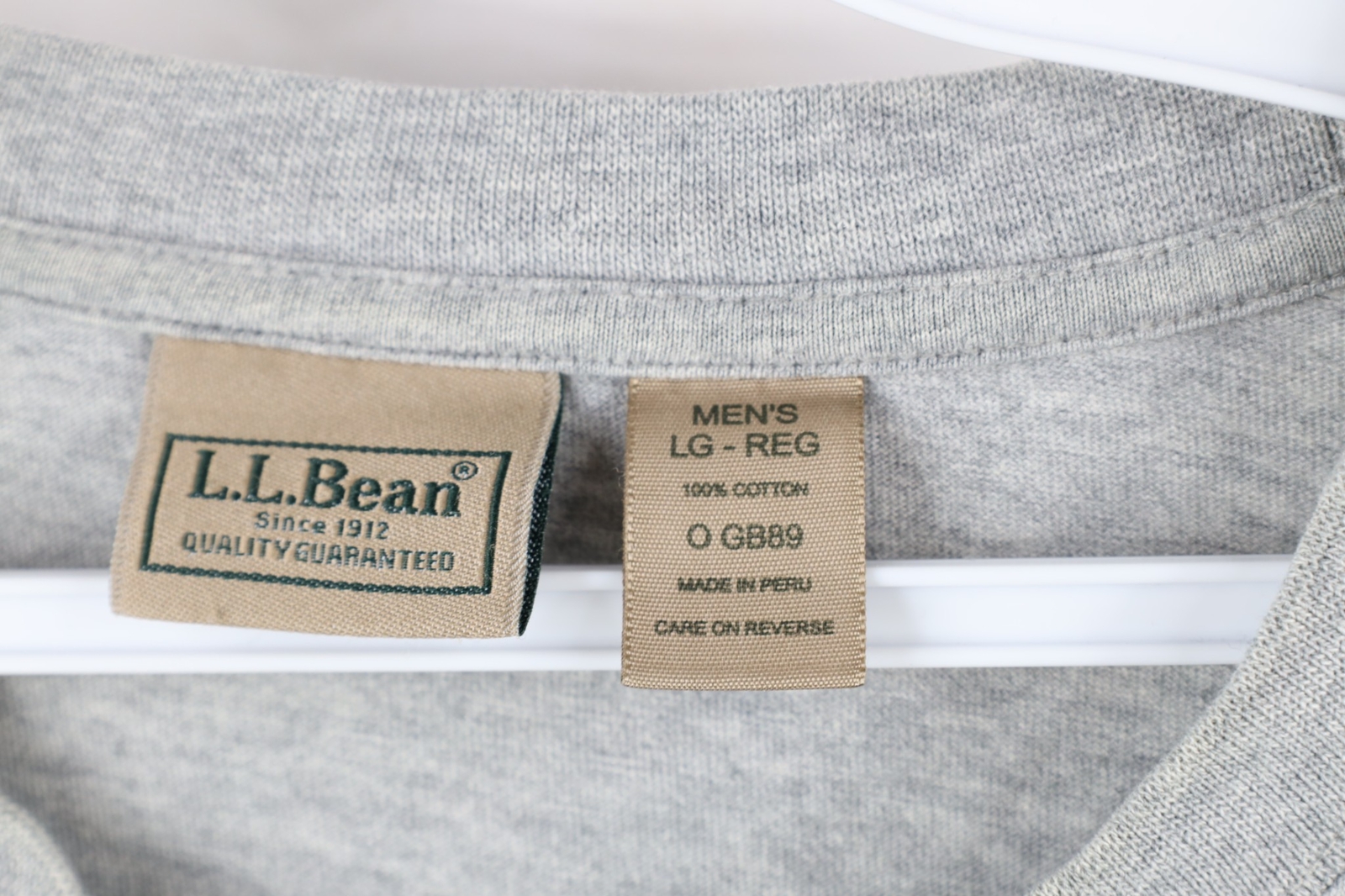 Vintage LL Bean Mens Large Blank Baggy Fit Short Sleeve T-Shirt Heather Gray gallery
