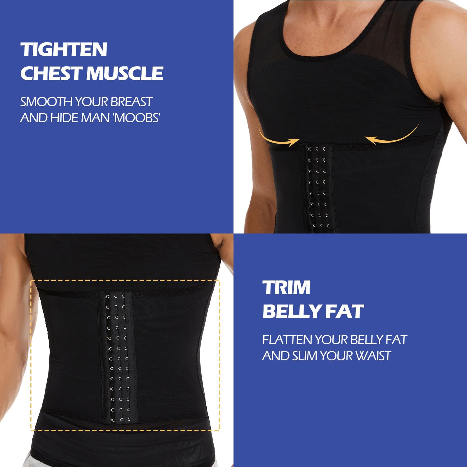 Men Compression Shirts Body shaper Tummy Control Underwear Slimming Girdle US gallery