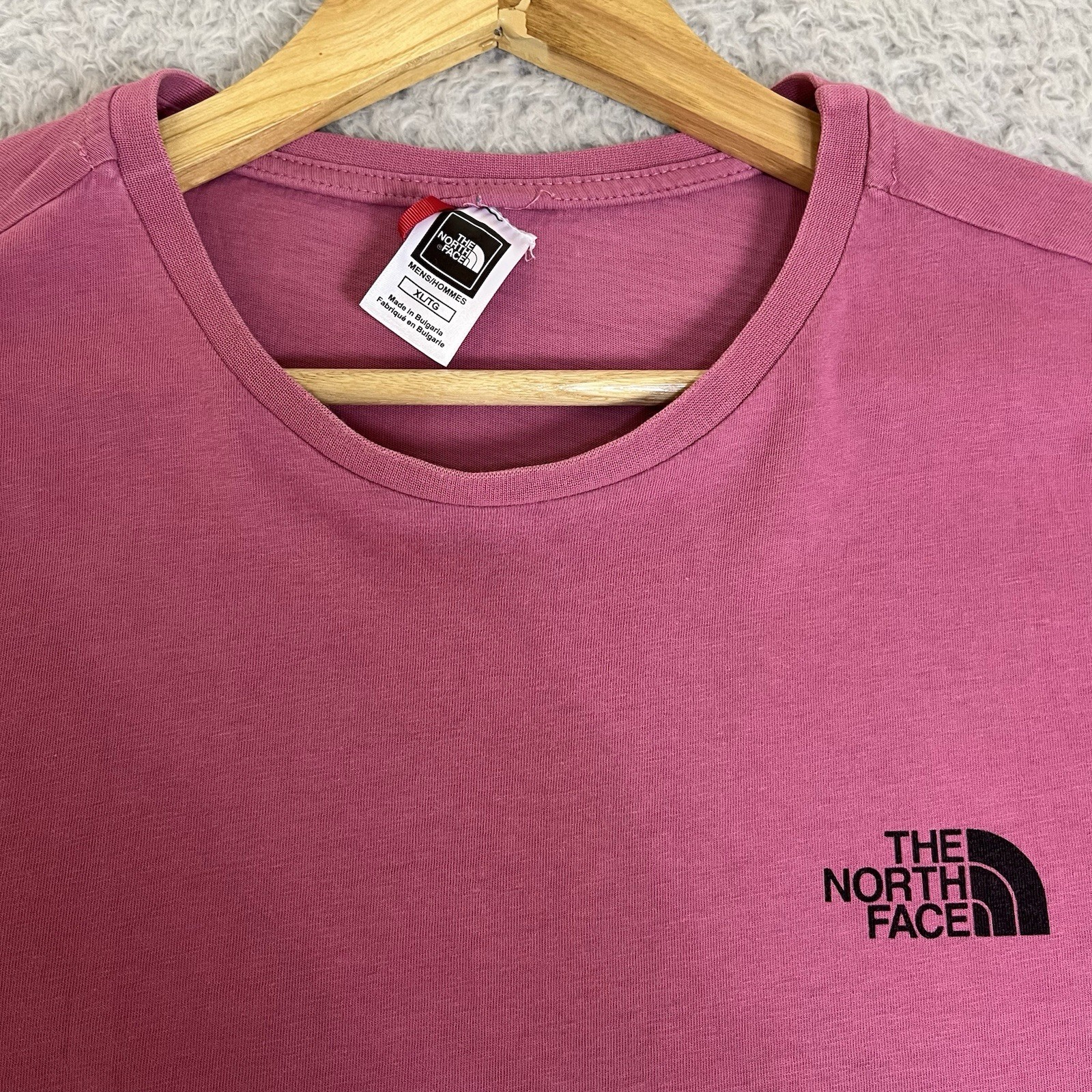 The North Face T Shirt Mens 2XL Pink Logo Short Sleeve Outdoors Hiking Walking gallery