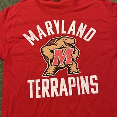 Men’s Medium Maryland Terrapins Red Terps College NCAA Graphic T Shirt Print