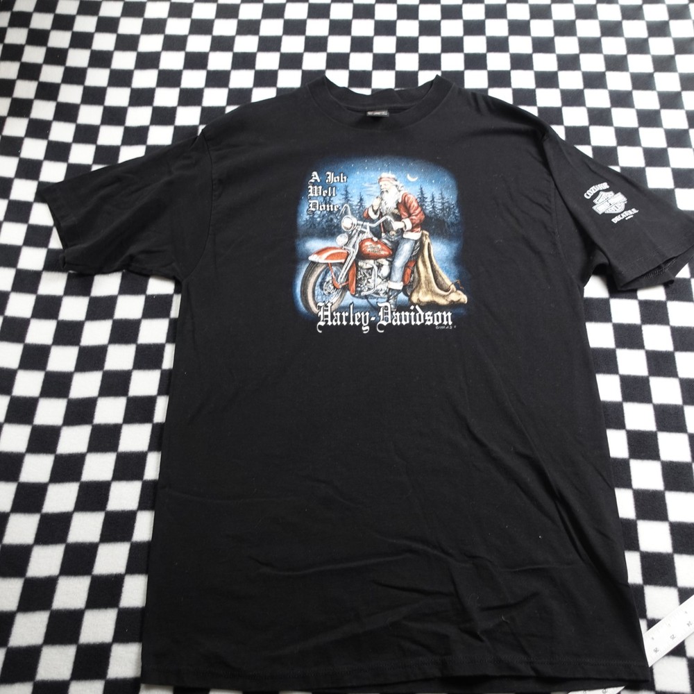 Vintage HARLEY-DAVIDSON 1998 Christmas Santa Shirt Size XXL Job Well Done