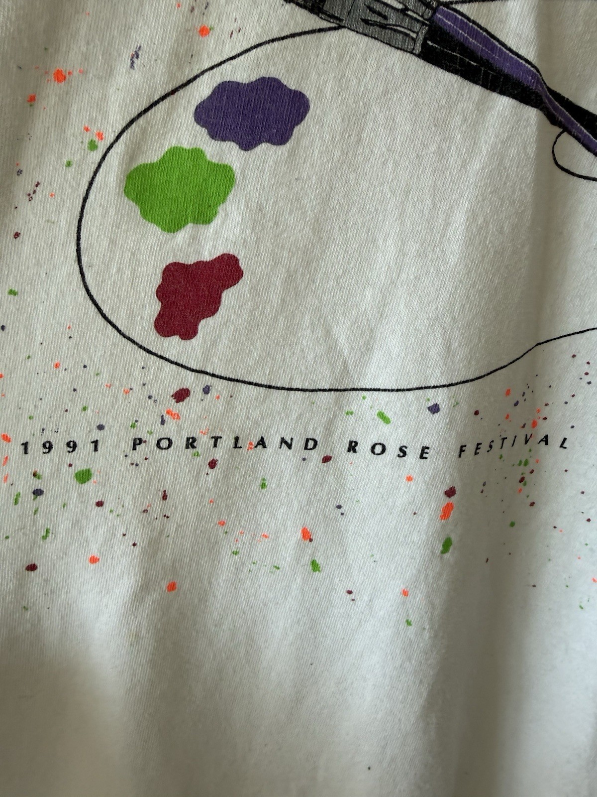VINTAGE 1991 Portland Rose Festival A Celebration Of Color Graphic Art T-Shirt gallery