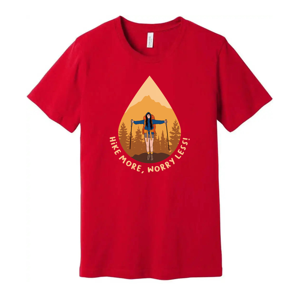 Unisex Hiking Graphic T Shirt With Mountain Landscape Artwork And Hike More Worr gallery