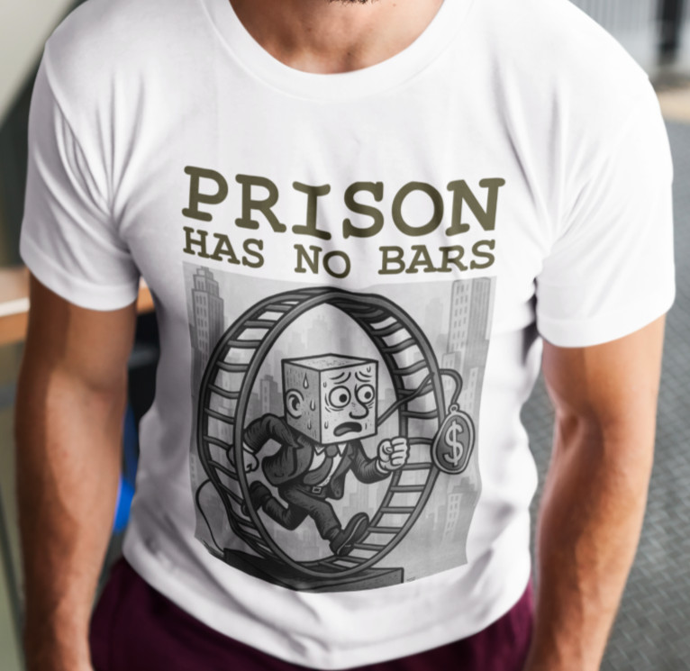 Prison Has No Bars Rat Race T SHIRT Eat The Rich Orwell 1984 Red Pill Matrix TEE gallery