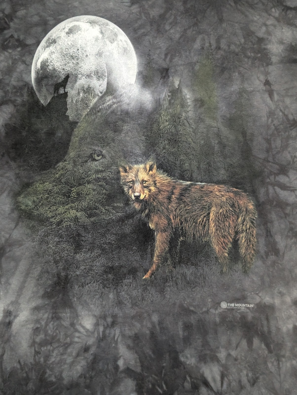 The Mountain Mens T-shirt Gray Forest Spirit Wolf New Logo 2XL #4384 NWOT
