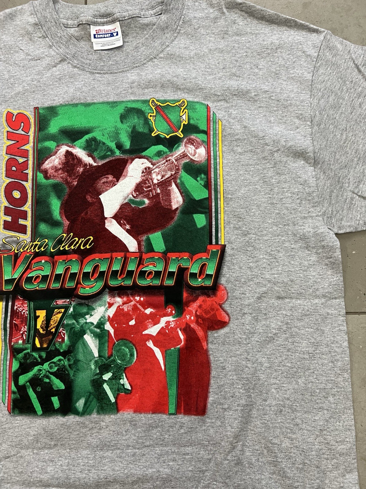 Vintage 90s Santa Clara Vanguard Drum And Bugle Corps Gray Graphic Tee Shirt L gallery