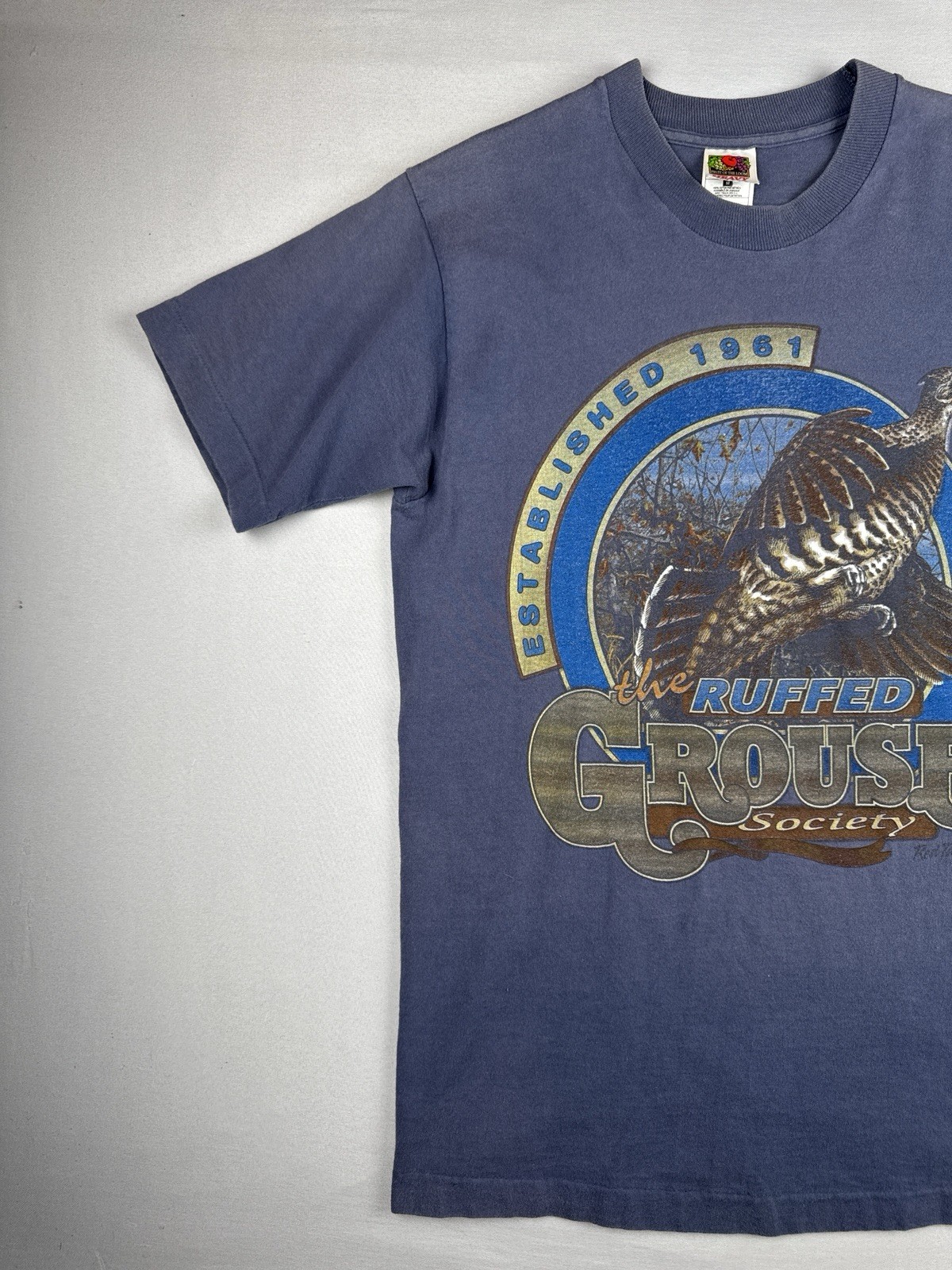 Vintage 90s Ruffed Grouse Society T Shirt Bird Hunting Wildlife Single Stitch M gallery