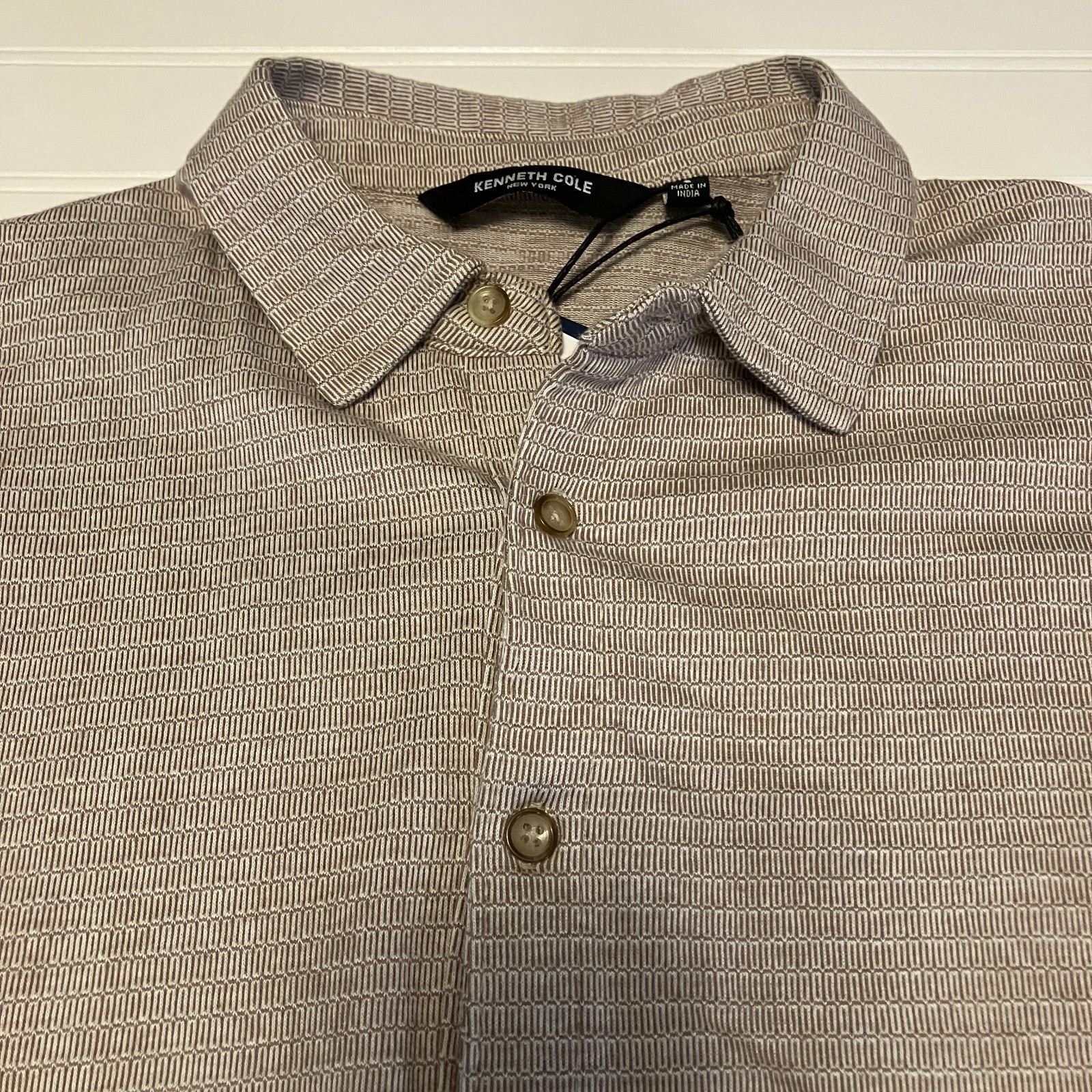 Kenneth Cole Mens S Techni-Cole Knit Shirt New With Tags 100% Cotton Textured gallery