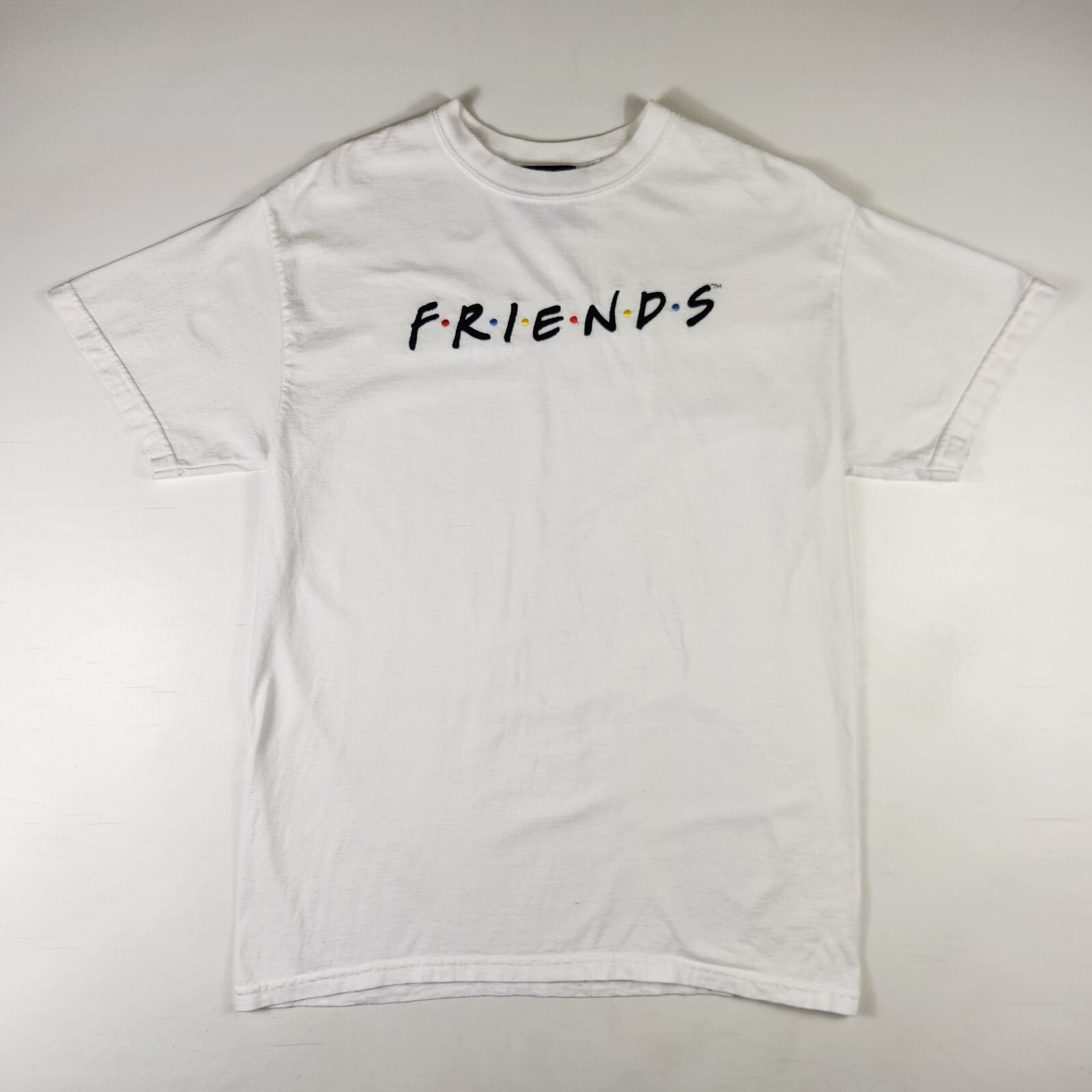VTG NBC Experience Store Friends T-Shirt Embroidered Spellout Adult Medium White