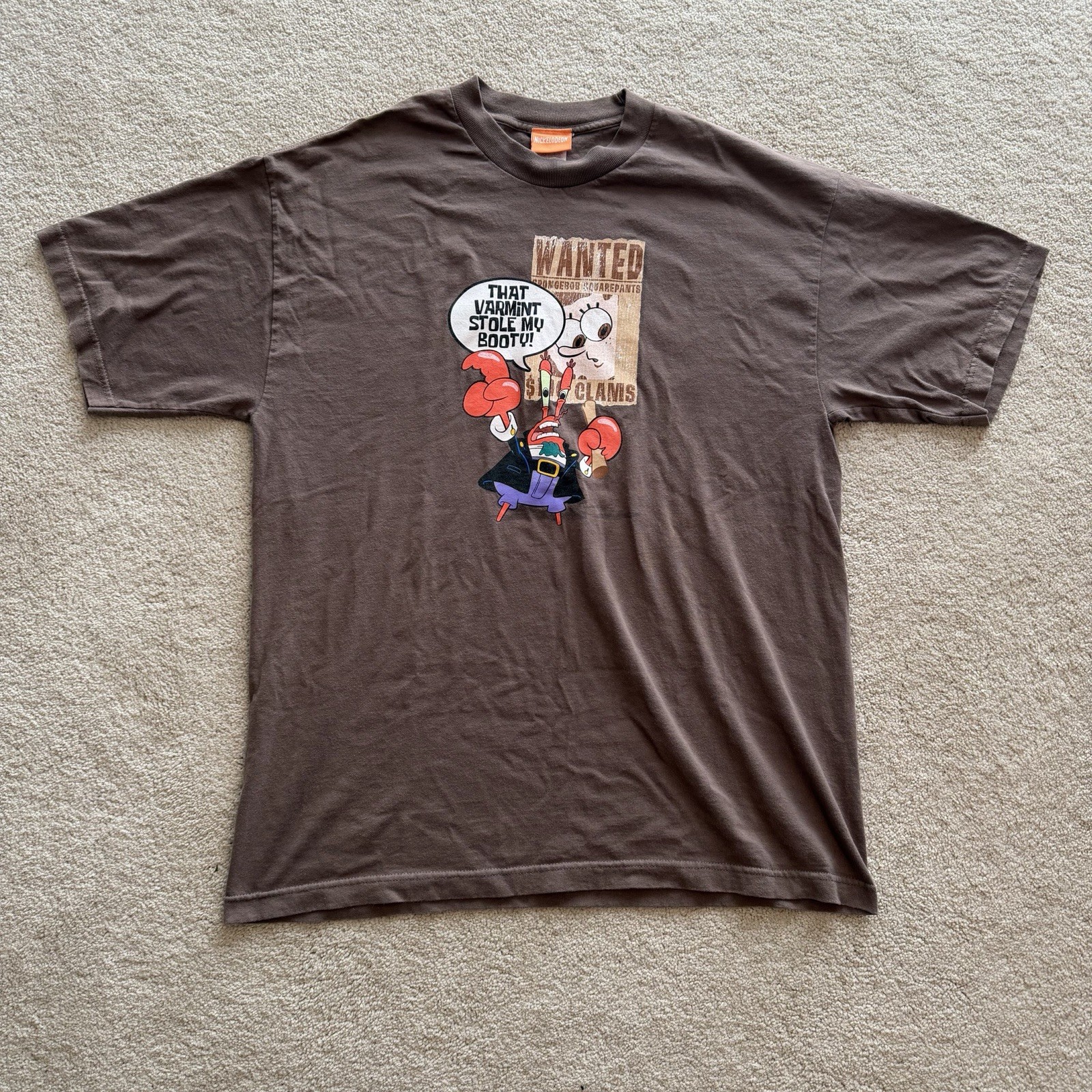 Vintage 2003 SpongeBob Square Pants Shirt Brown Men’s XL Varmint Stole My Booty gallery