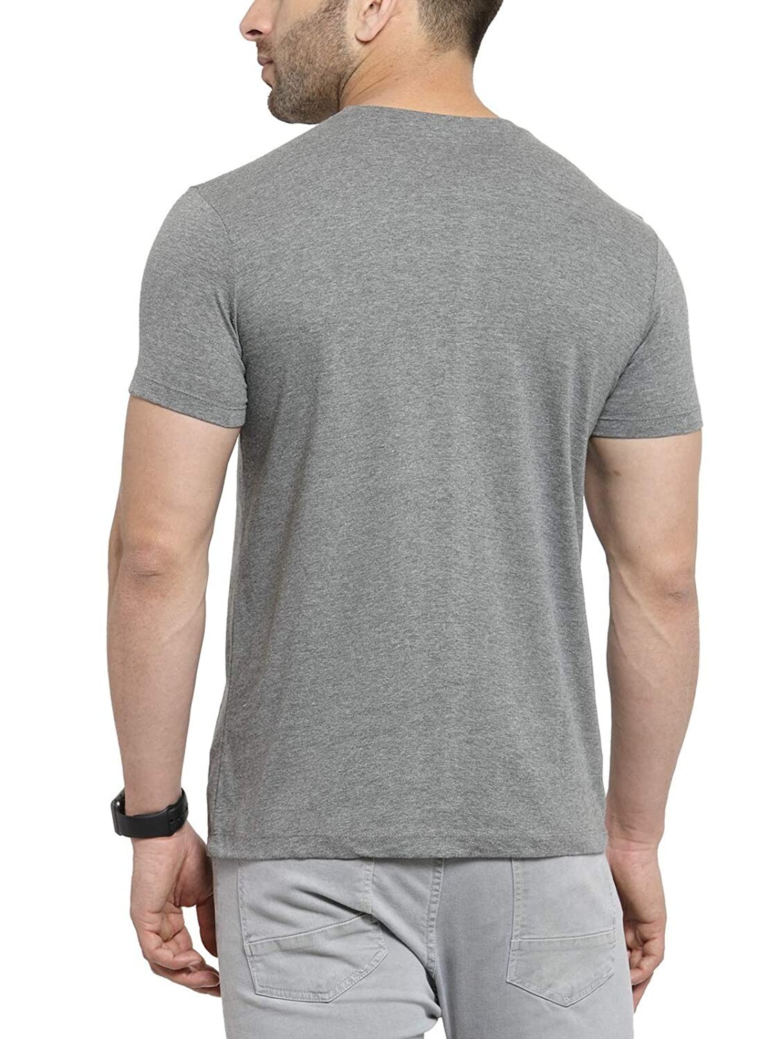 Men's Classic Solid Plain Cotton Round Hem Scallop Essentials Tshirt S-2XL gallery