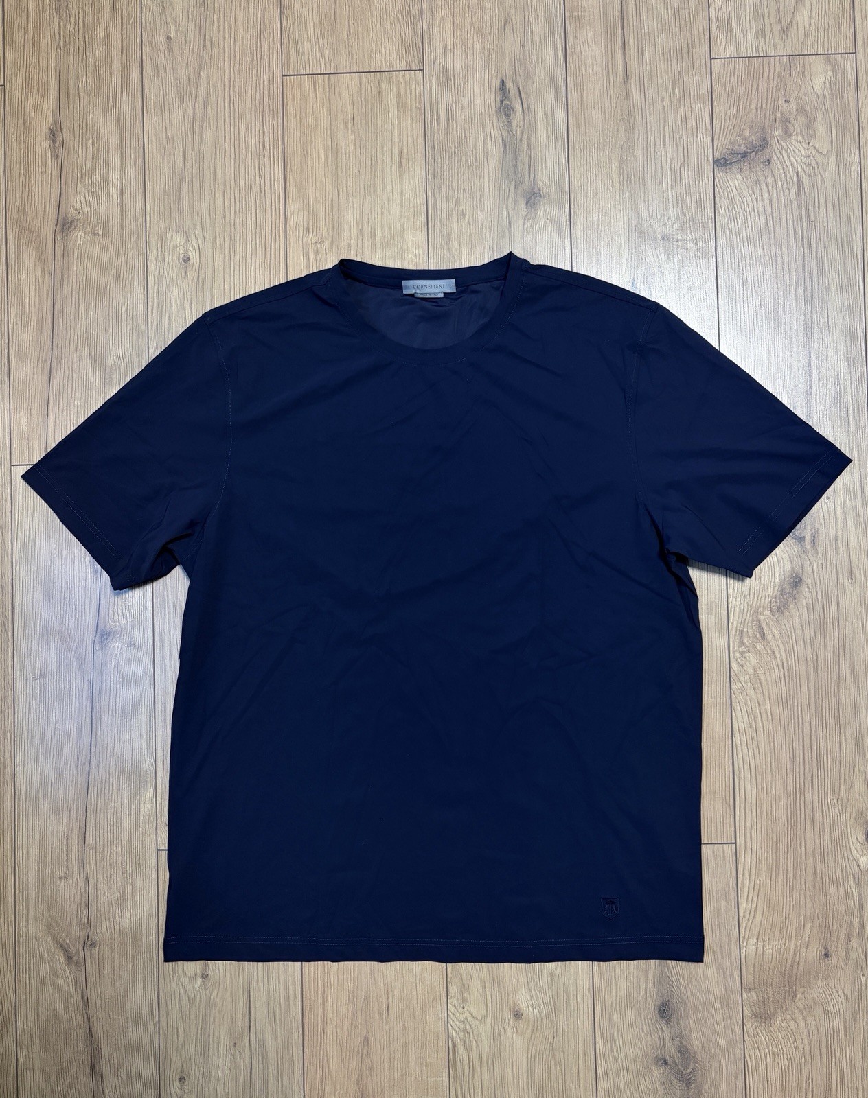 Corneliani Polyamide Navy Blue Crewneck T-shirt sz 58 gallery