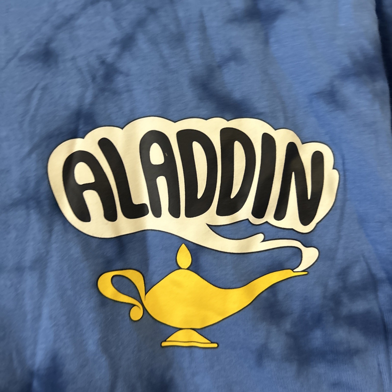 Disney Aladdin Balcony Scene Tie-Dye Blue Long Sleeve T-Shirt Medium gallery
