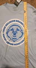 NWT Men’s True Religion Buddha Face Blue Short Sleeve T-Shirt Size Large