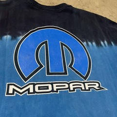Mopar Men’s M Cotton Blue/Black Logo Graphic Print Crew Neck Short Sleeve Tee