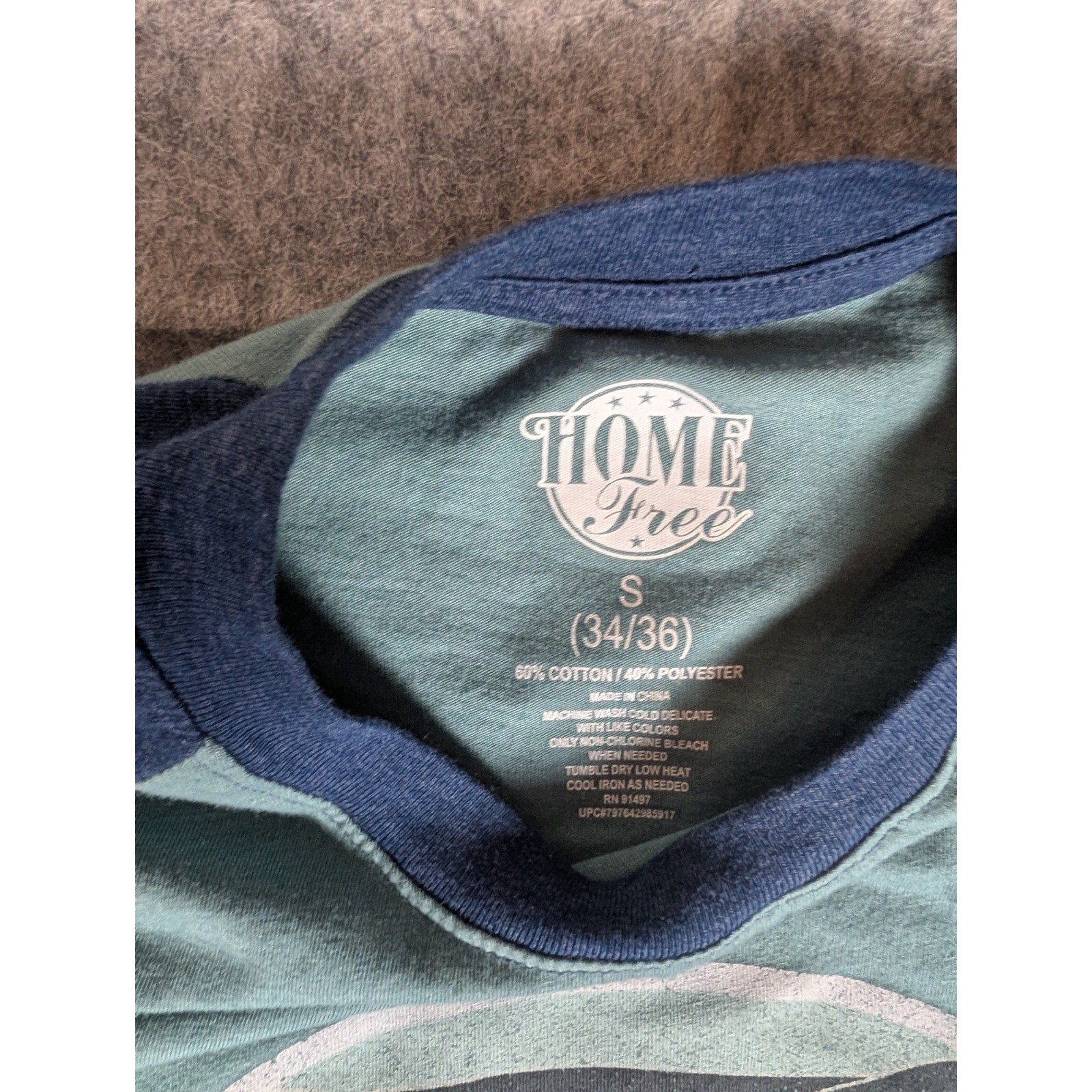 Home Free Ohio Heart of It All Raglan Long Sleeve Graphic Tee Teal Navy Blue gallery