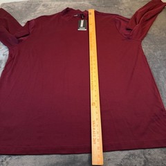 Murano Liquid Luxury Mock Neck Shirt Mens 3X Large Tall Burgundy Long Sleeve NWT