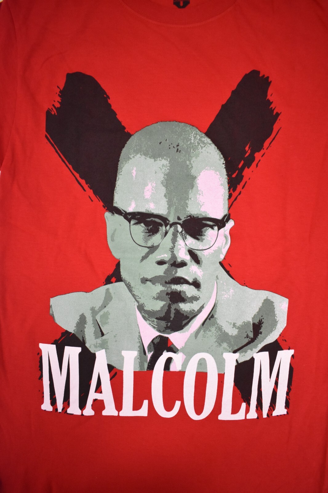 Malcolm X Mens Malcolm X Official Merchandise Red Graphic Shirt New S, M, L gallery