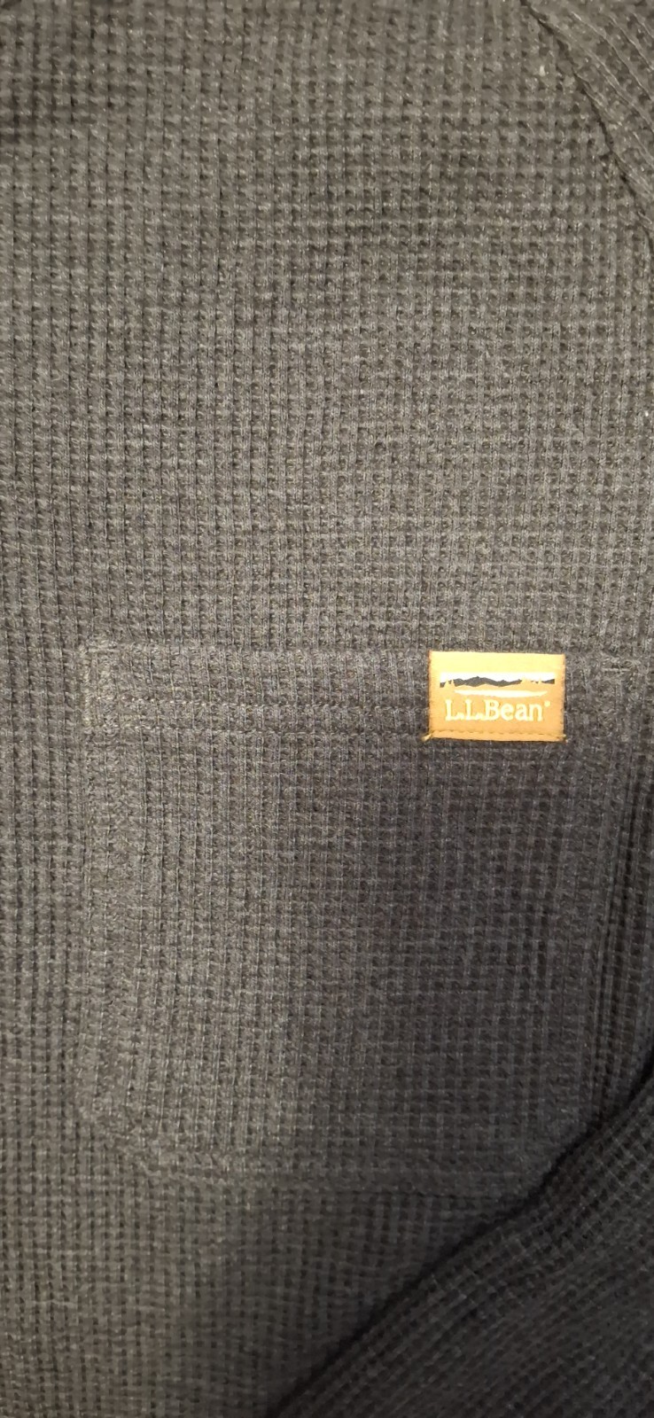 L.L.Bean Men's Waffle Henley Long Sleeve Large Regular Thermal Long Sleeve NWT gallery
