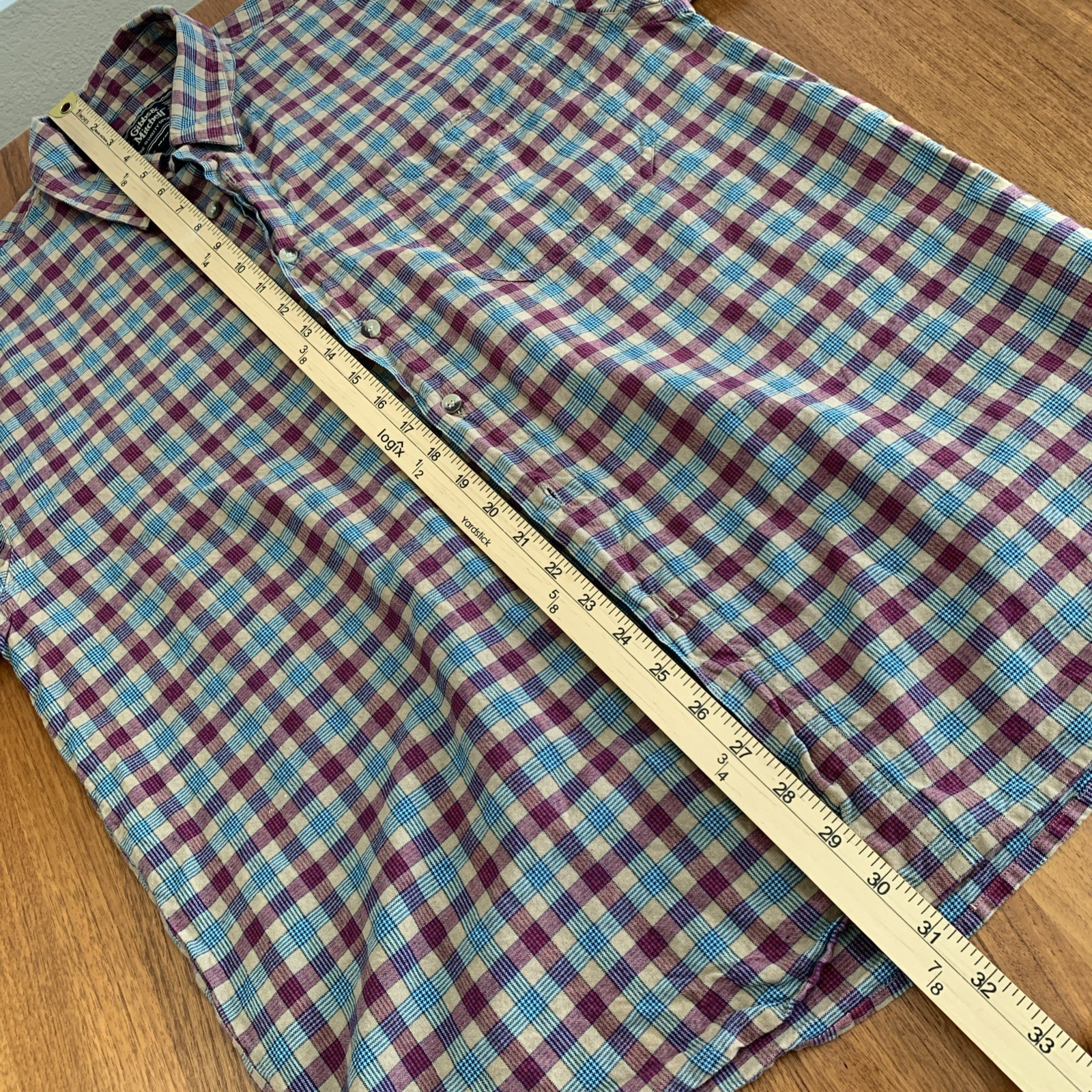 Gibbs & Mitchell Mens Button Down Shirt Long Sleeves 100% Cotton Size M gallery