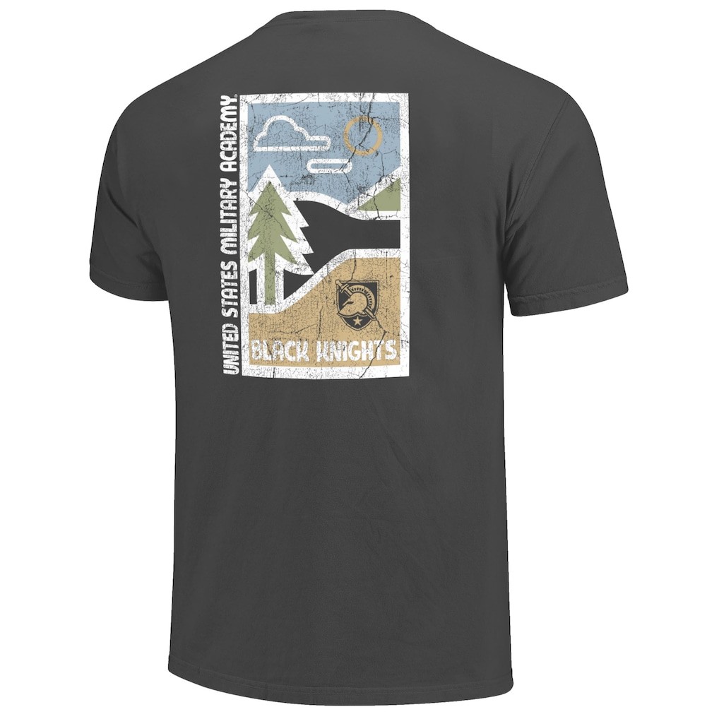 Men's Graphite Army Black Knights Minimal Vista Distressed Graphics T-Shirt gallery