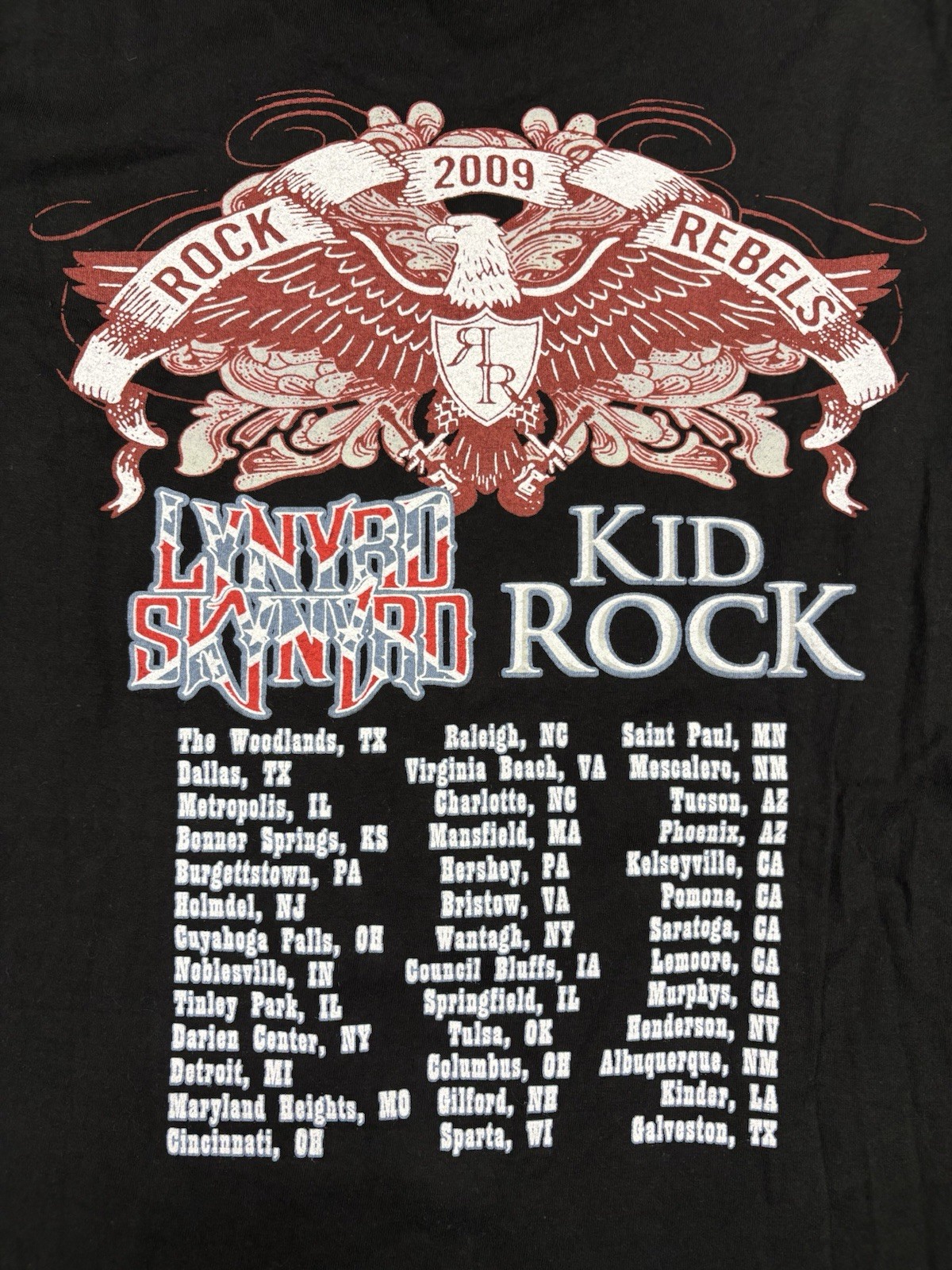 Kid Rock Lynyrd Skynyrd Rock Rebels 2009 Tour Tee Band T-Shirt Men's M gallery
