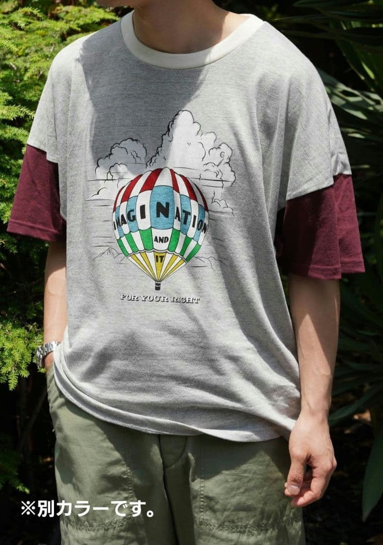 Gurank Balloon T Shirt Size M Blue Graphic Design two-tone color scheme USED gallery