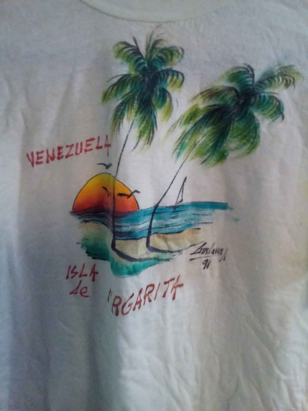 VENEZUELA VINTAGE RARE TSHIRT HANDPAINTED gallery