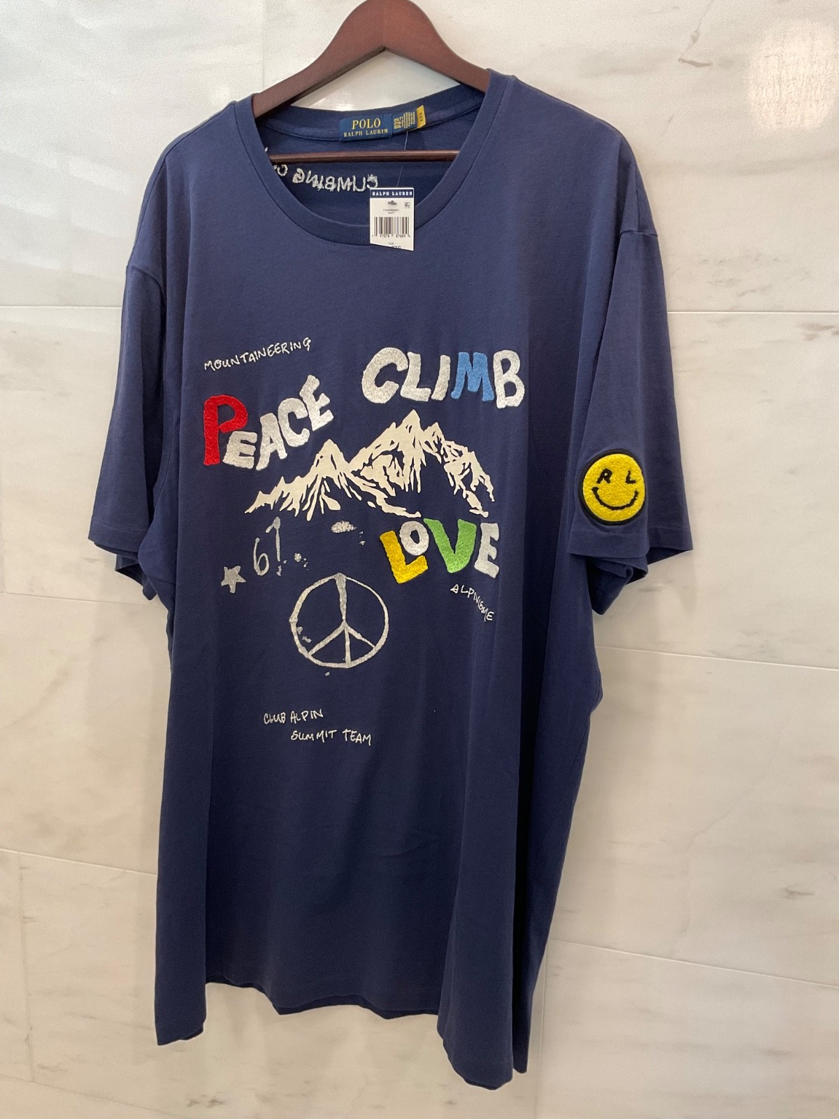 POLO Ralph Lauren Big & Tall PEACE LOVE CLIMB Short Sleeve T Shirt 2XLT R70