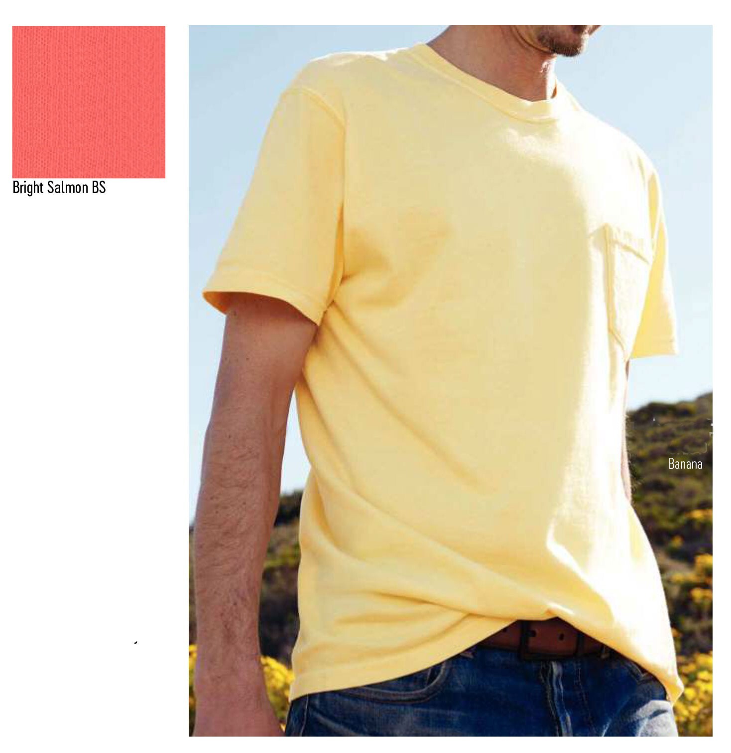 Comfort Colors pocket tees 6030 Bright Salmon Size L
