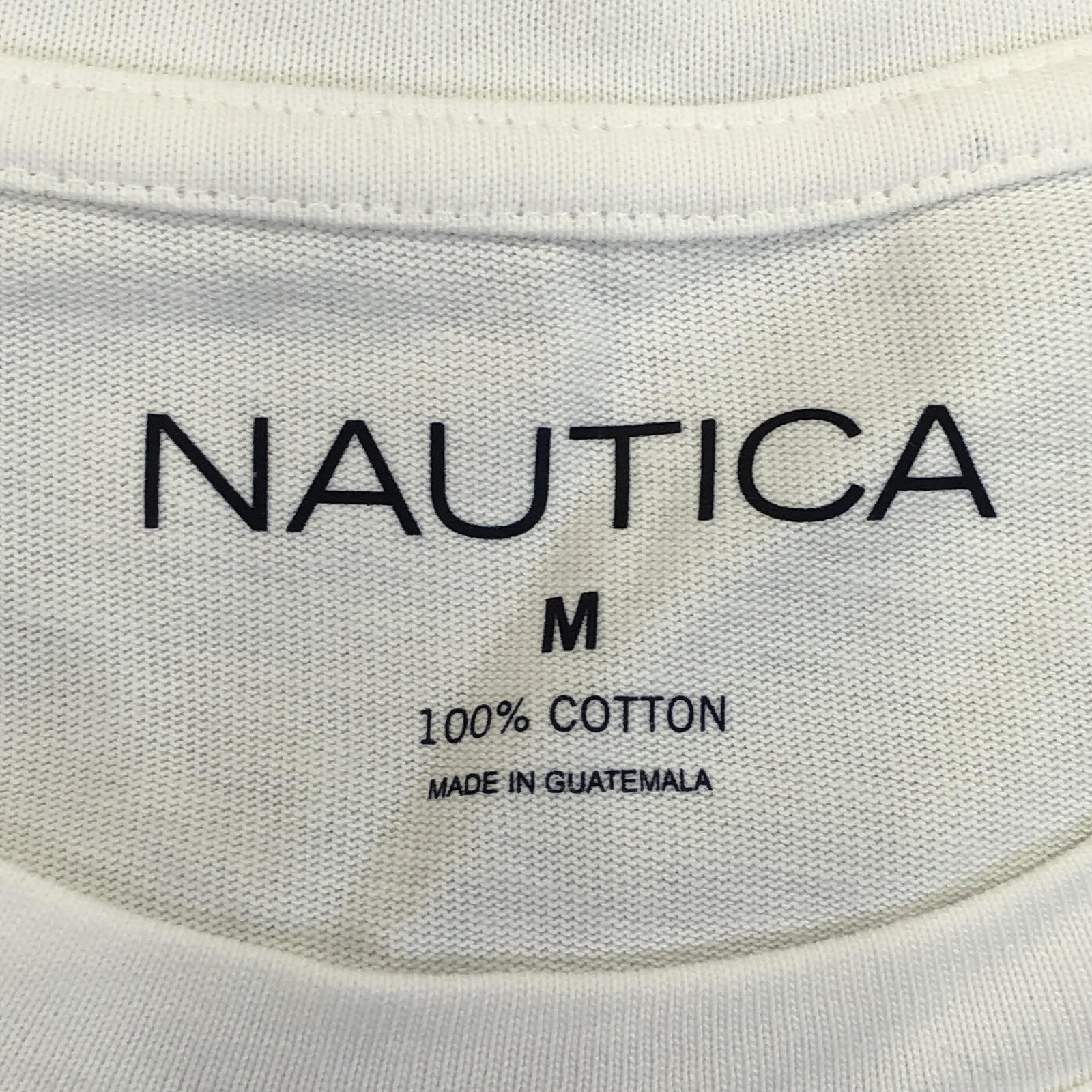 Nautica Shirt Mens Medium White Long Sleeve Logo Graphic Tee Tagless Nautical gallery