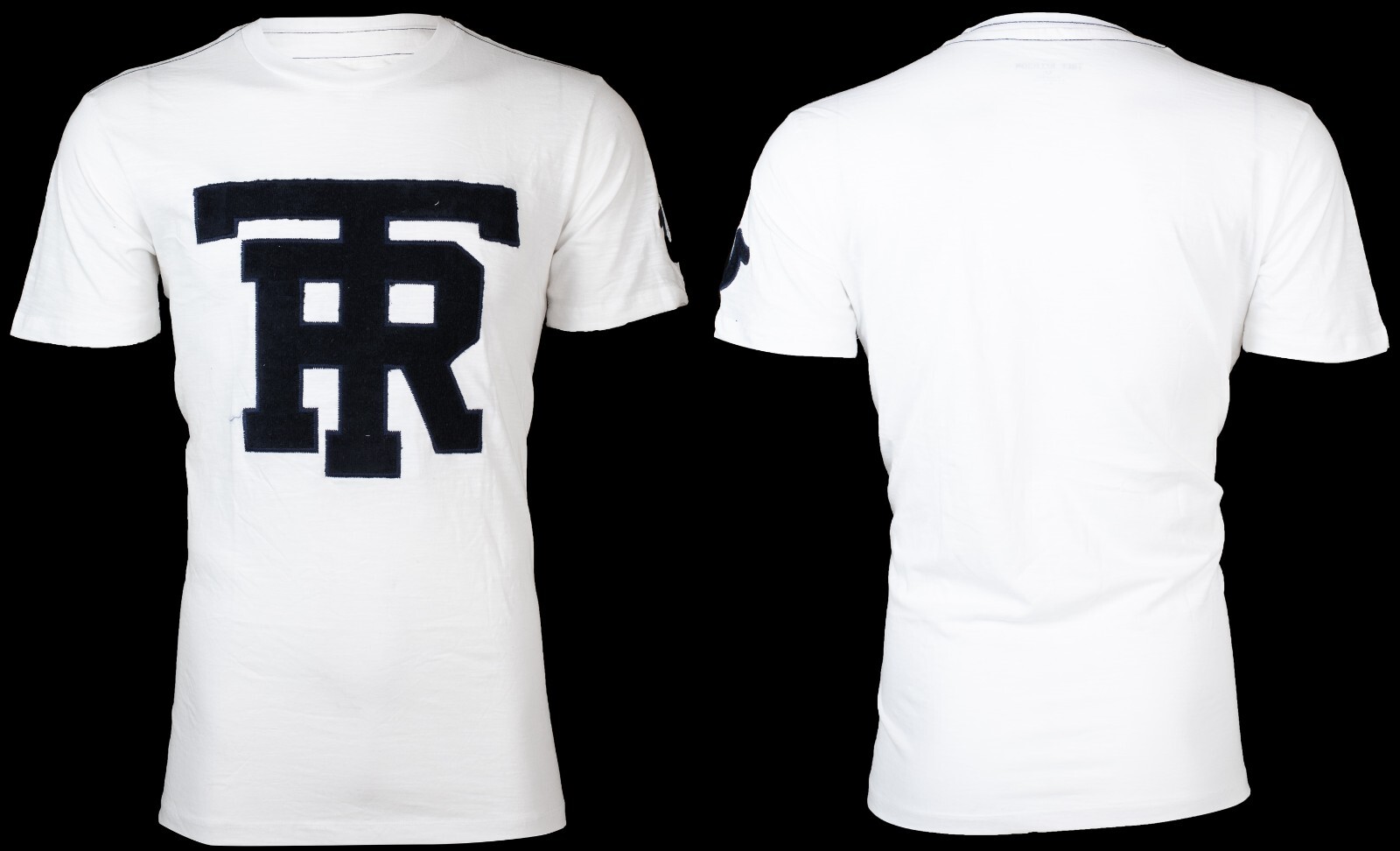 $79 TRUE RELIGION White UNIVERSITY OF TR Short Sleeve Applique Graphic T-shirt gallery