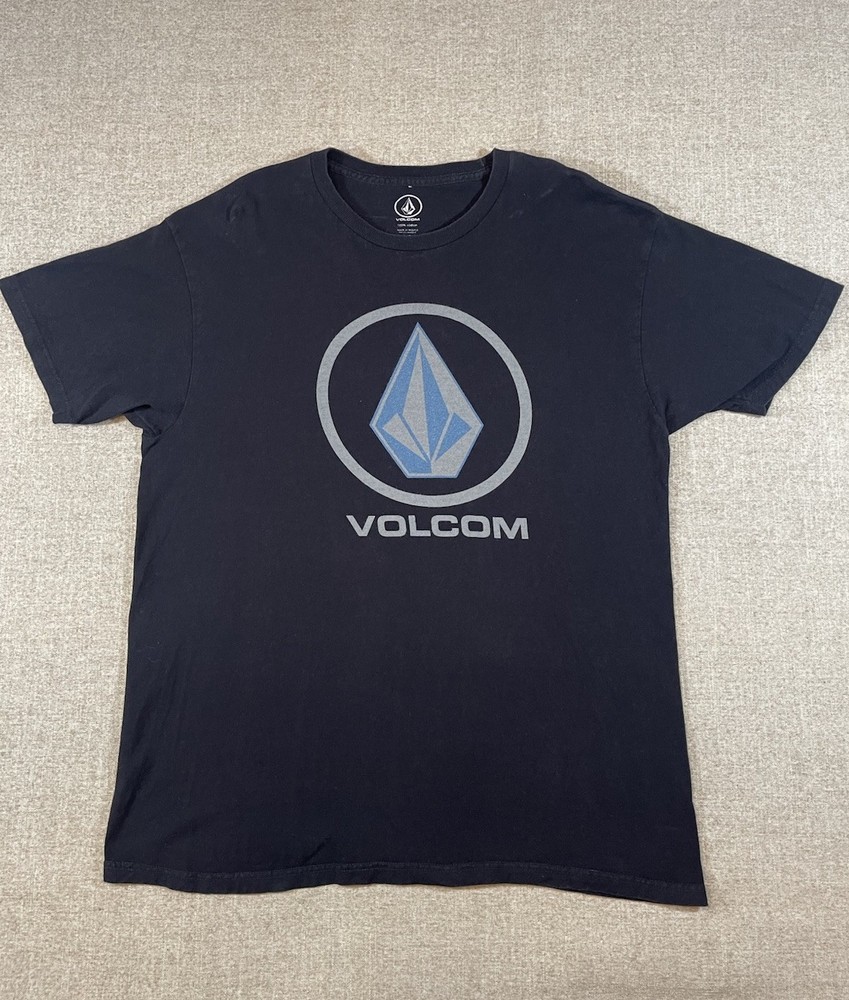 Volcom Logo Black Short Sleeve Graphic T-Shirt Men’s Size Large Logo Stone