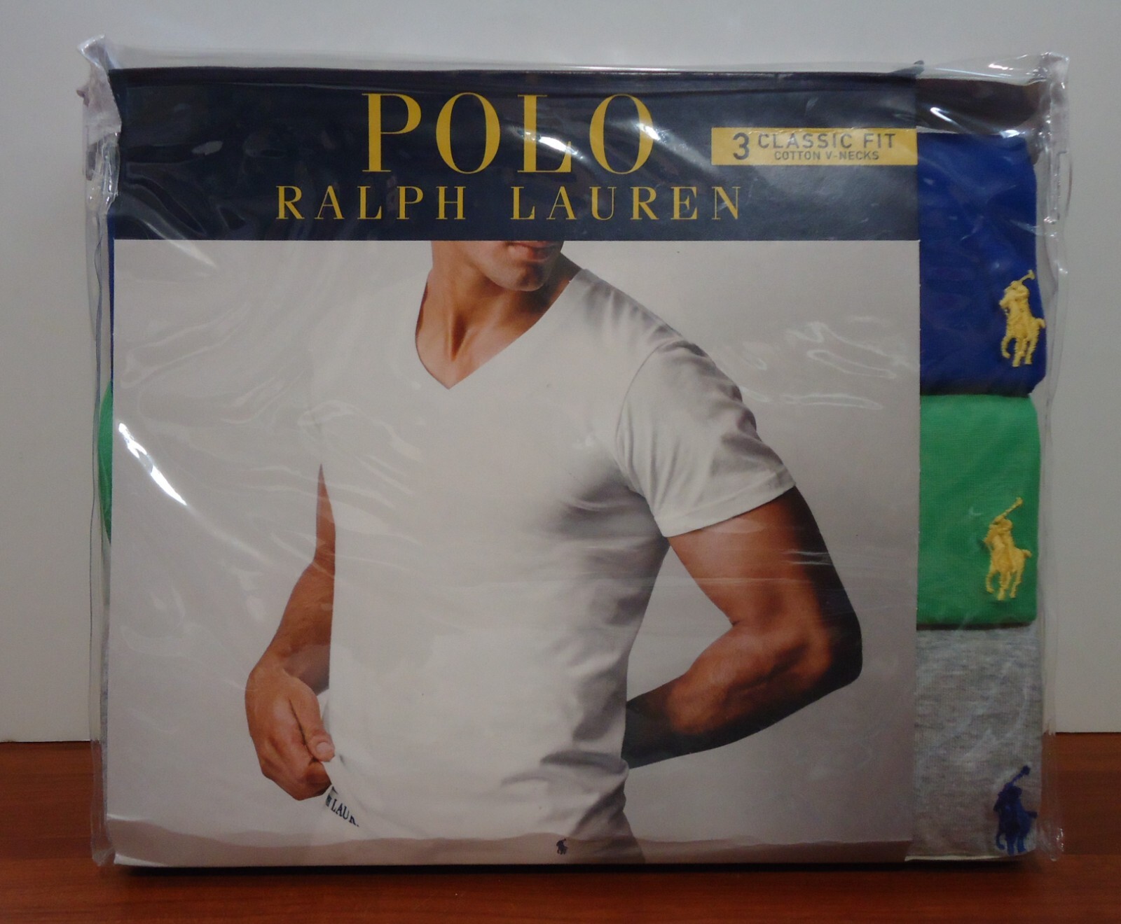 Polo Ralph Lauren 3-Pack Men Cotton Classic V-Neck T-Shirts Multi Size S (34-36) gallery