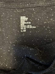 H&M Basic Black Speckled T-Shirt V- Neck Short Sleeve Men’s Reg. Fit Sz X-Large