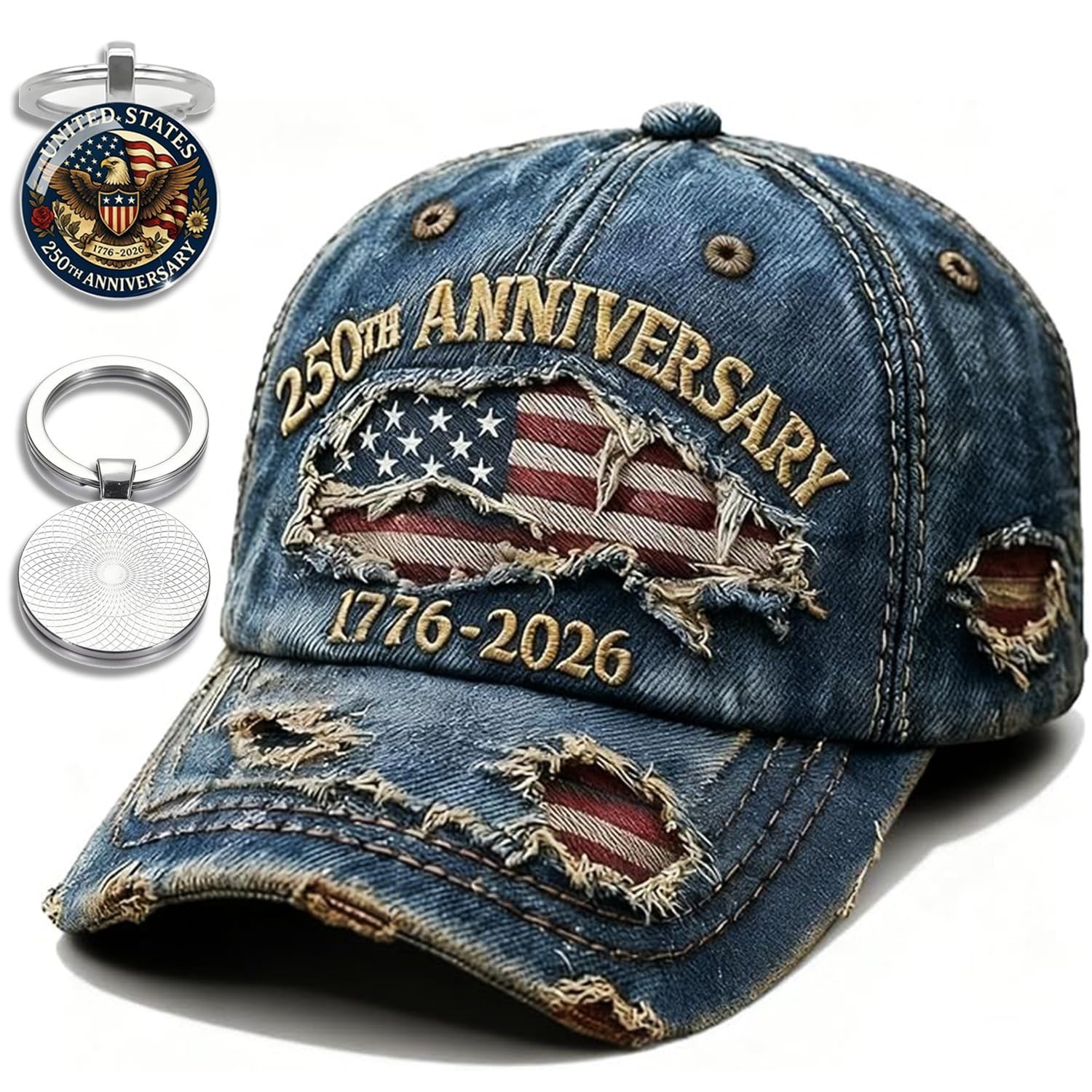 USA 250th Anniversary Hat 1776-2026 - USA Patriotic Baseball Cap, Adjustable ... gallery