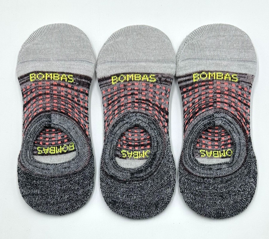 3 pairs Bombas Women’s Performance Cushioned No Show Socks Size S 4-7.5 Grey