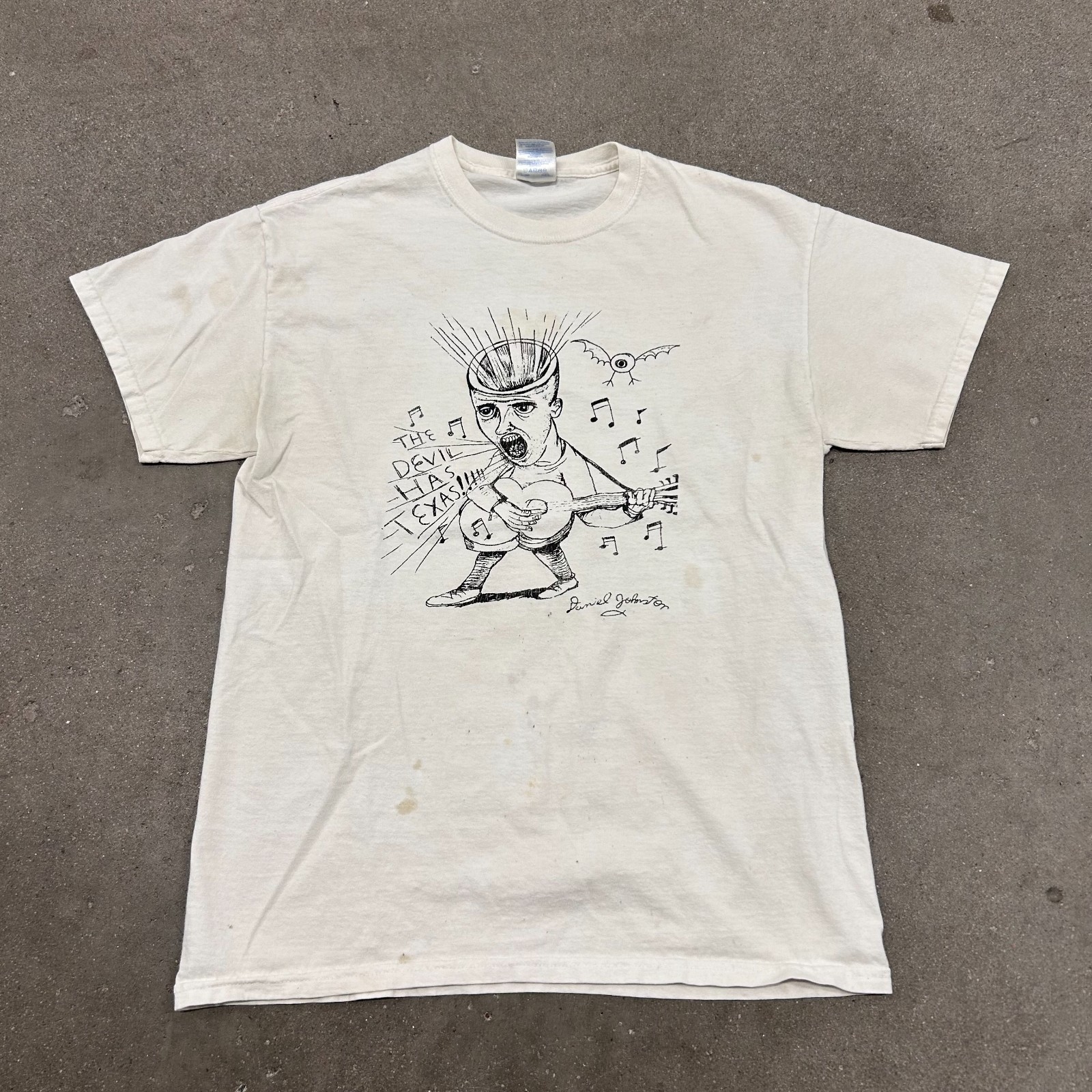 Vintage y2k Worn in Thrashed Daniel Johnston Band Tee T Shirt Grunge gallery