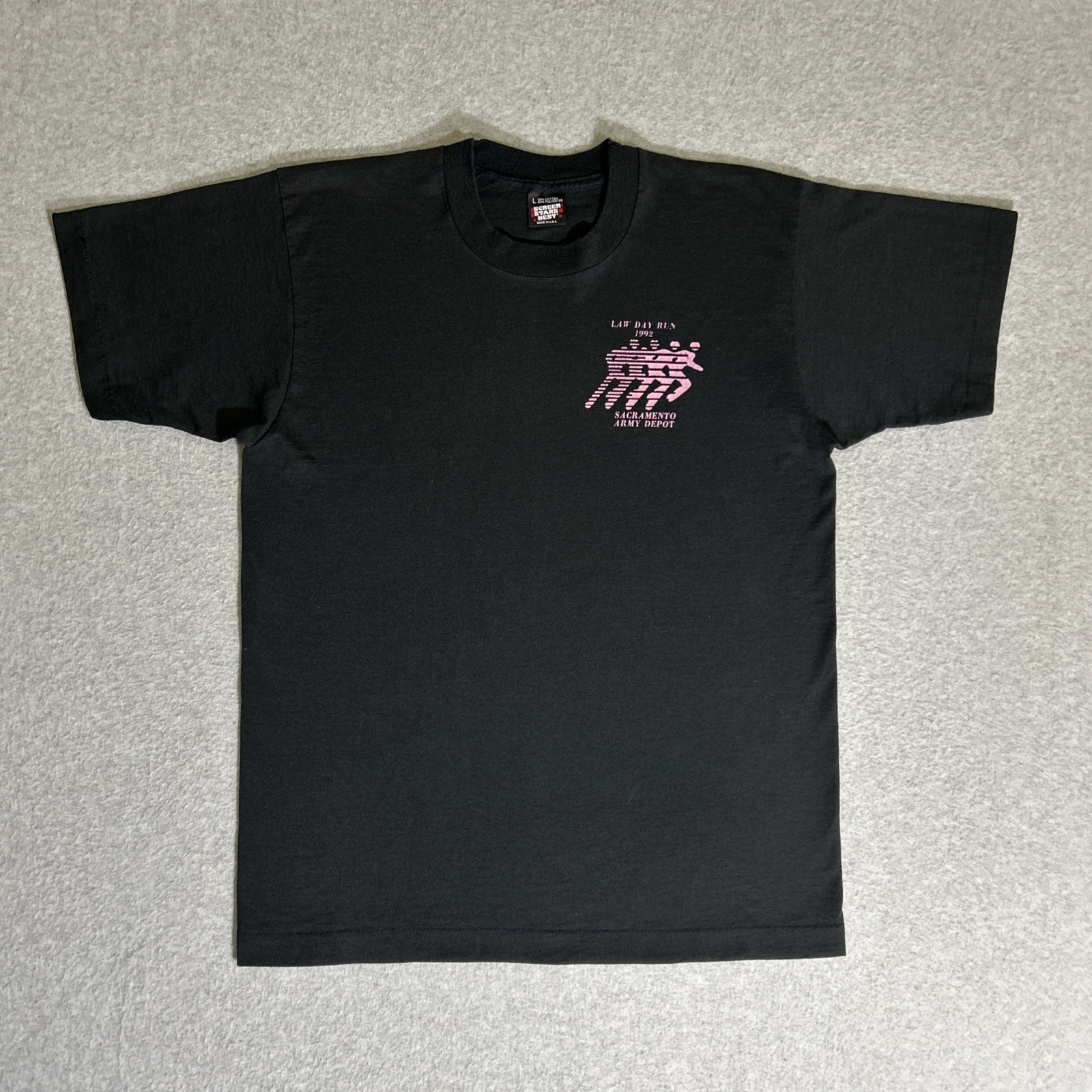 Vtg. 1992 Law Day Run Sacramento Single Stitch Black Tee Large Screen Stars Best gallery