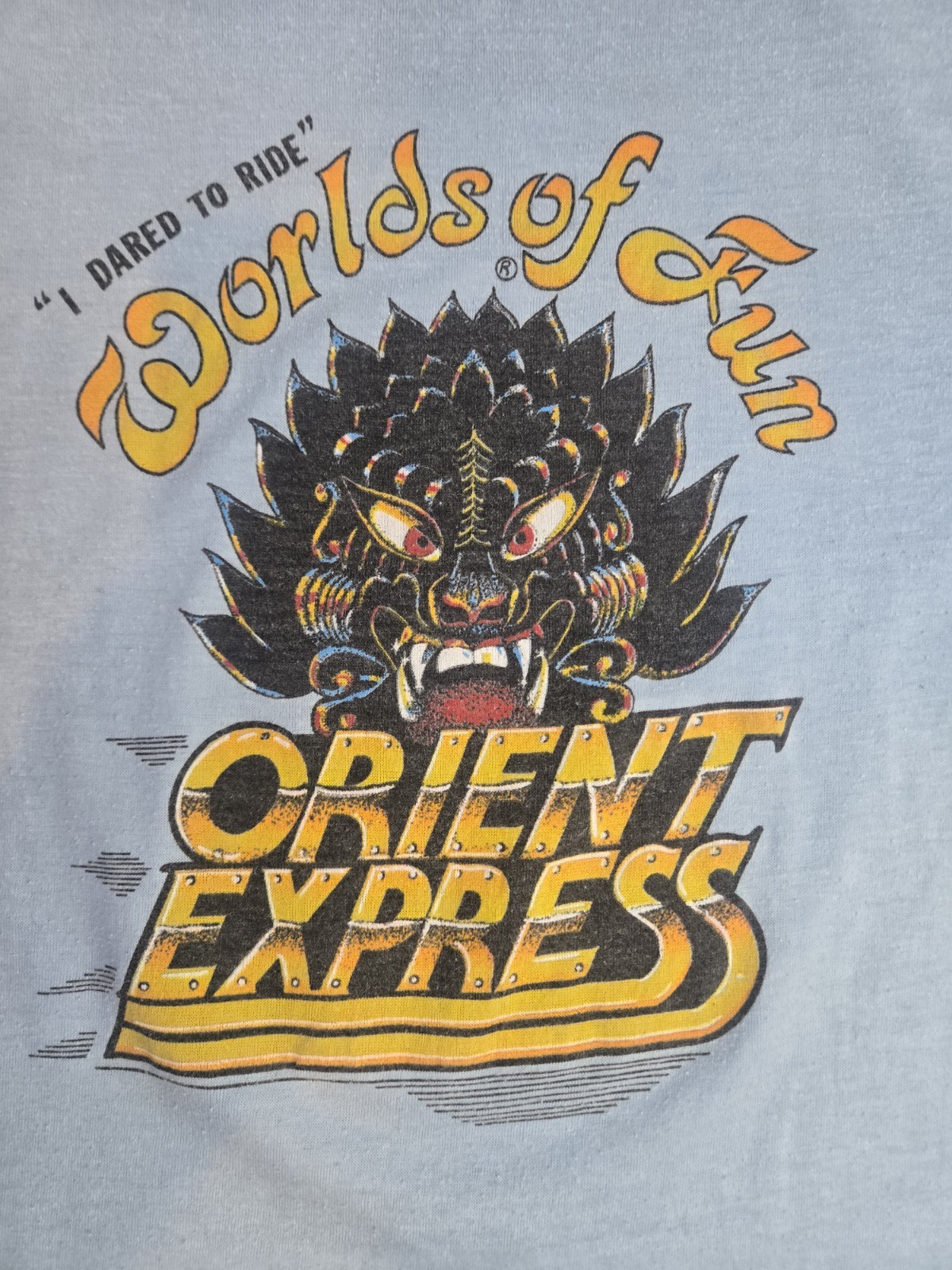 True Vintage 70s Orient Express T-shirt Xl Single Stitch Hem Ringer Stripes Enco gallery