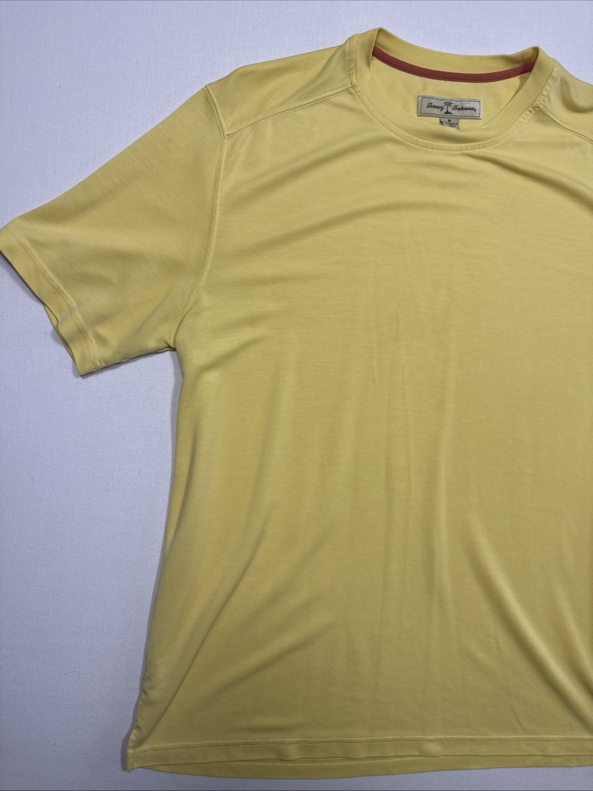 Tommy Bahama Shirt Men's M Yellow Tencel Lyocell Tee Shirt Crewneck gallery