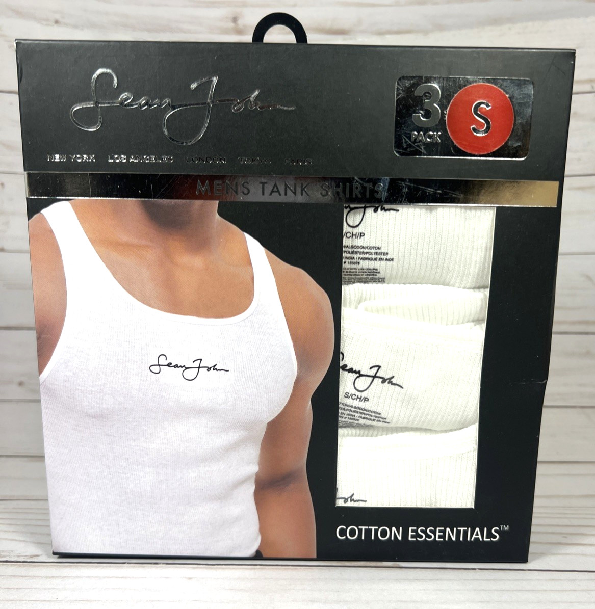 Sean John 3Pk Men's Small 34-36 Ribbed White Tank Undershirts Shirts gallery