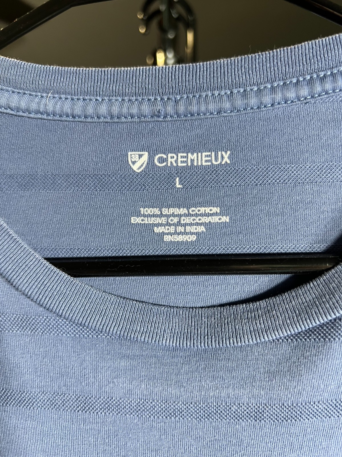 Cremieux Adult Blue Striped 100% Supima Cotton Short-Sleeve Tee T-Shirt SZ Large gallery