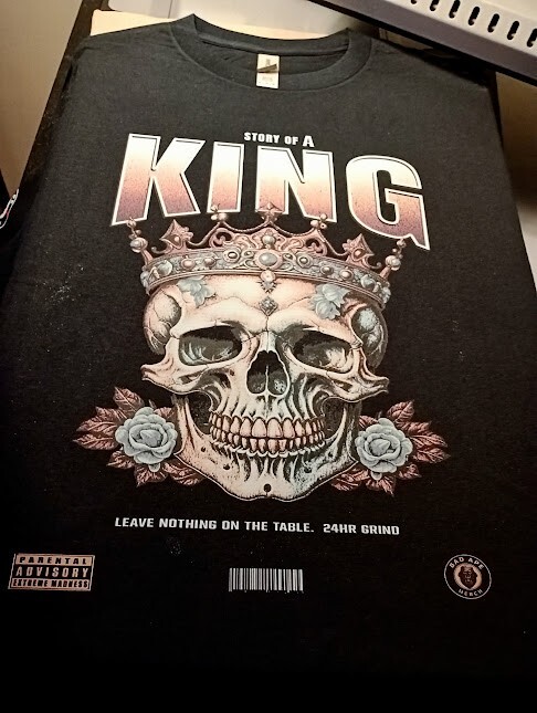 Exclusive graphic t shirts. "Story of A King" . DTF high resolution images. gallery