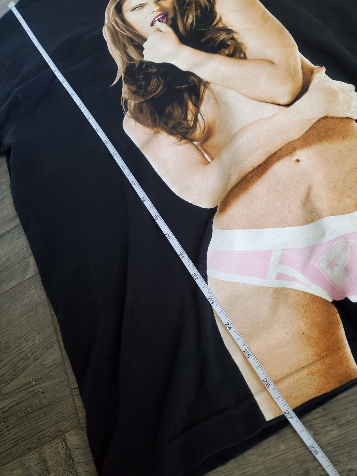 GRAIL Famous Stars and Straps Striptease Topless Graphic T-Shirt Black Medium gallery