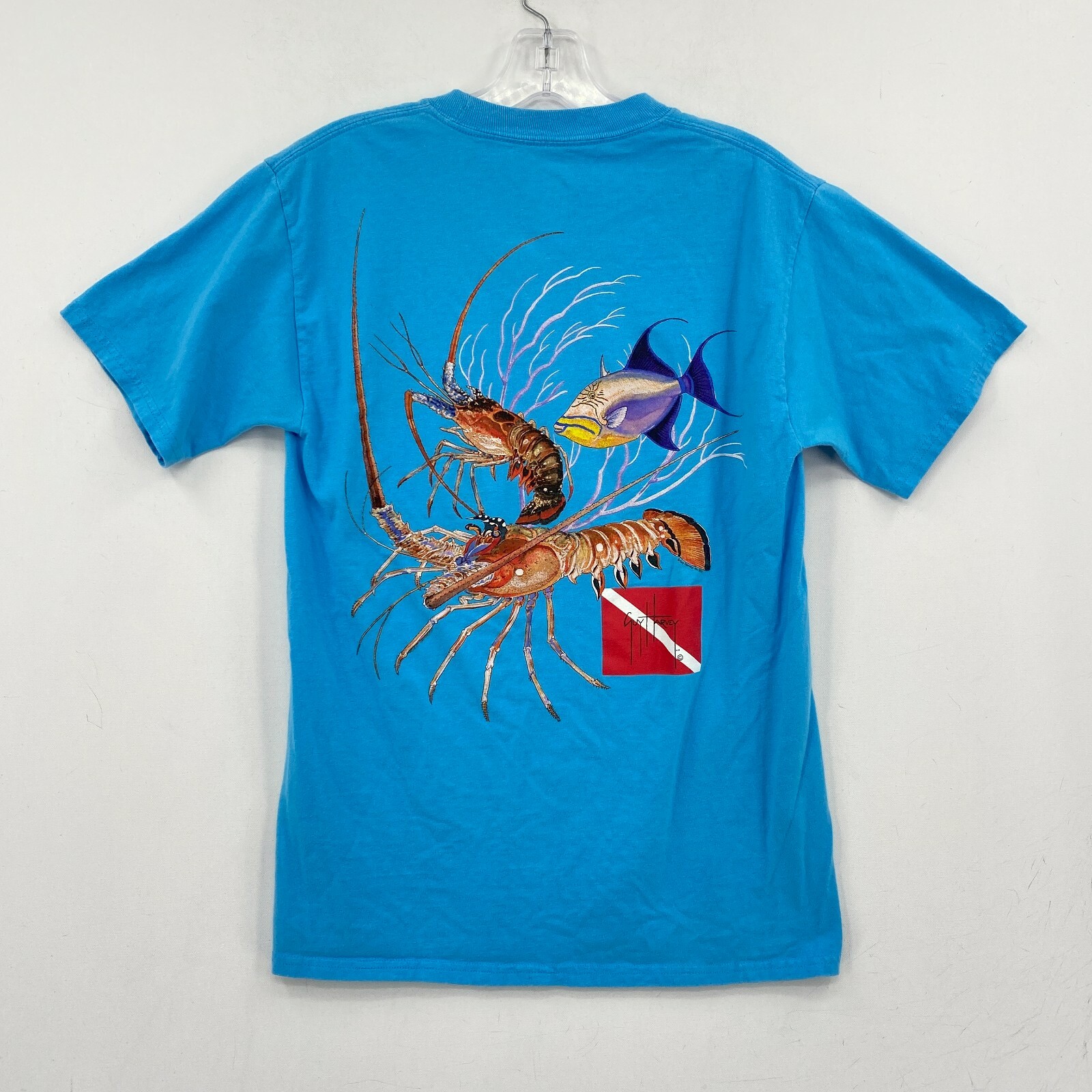 Aftco Guy Harvey T-Shirt Mens Small Blue Big Graphic Crawdad Short Sleeve gallery